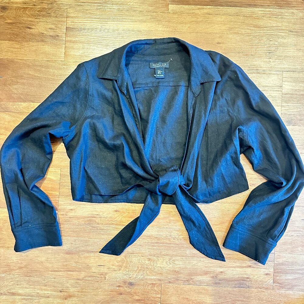 Front Tie Linen Top